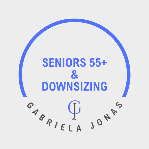 Gabriela Jonas – Immobilier 55+ et downsizing Logo immobilier de Gabriela Jonas pour les services de downsizing et d’accompagnement immobilier des clients de 55 ans et plus
