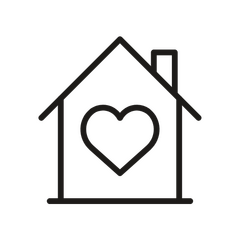 Acheter ou vendre en toute confiance – Gabriela Jonas Icône de maison représentant l’achat ou la vente d’une propriété avec un accompagnement immobilier professionnel